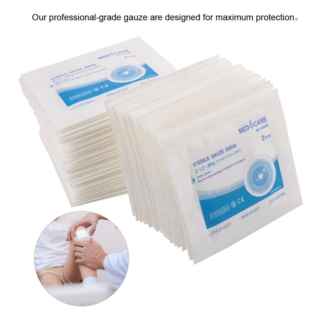 first 100 medical Cotton pad gauze sterile dressing wound aid