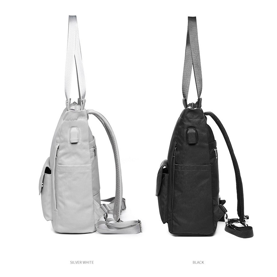 Image of Leacat  women backpack Waterproof Laptop Backpack 13 13.3 14 15.6 inch Korean Fashion Nylon USB College Backpack bag for women #5