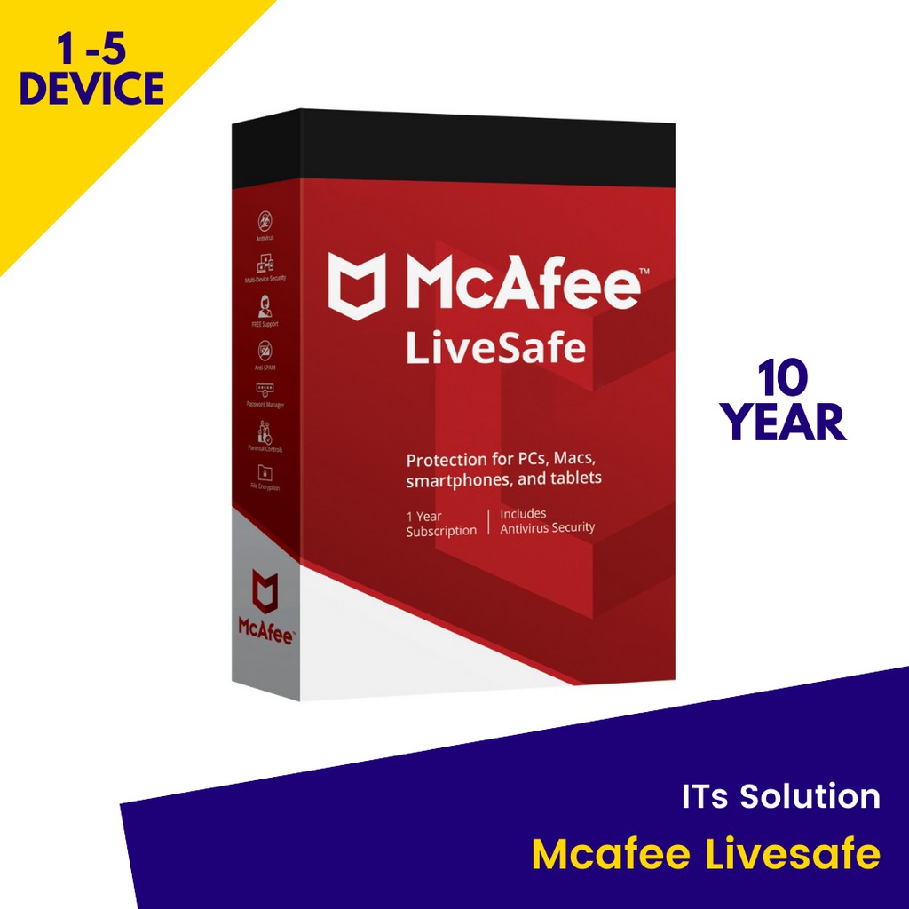Mcafee Livesafe Antivirus 2021 Original 10 Year | Shopee Singapore