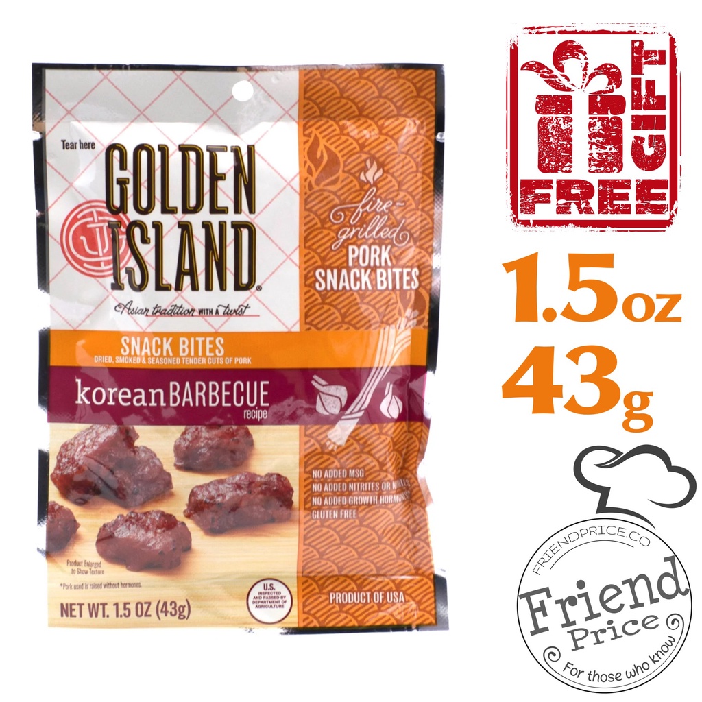 [Pork Jerky] Golden Island Snack Bites Korean BBQ Barbecue Pork Jerky