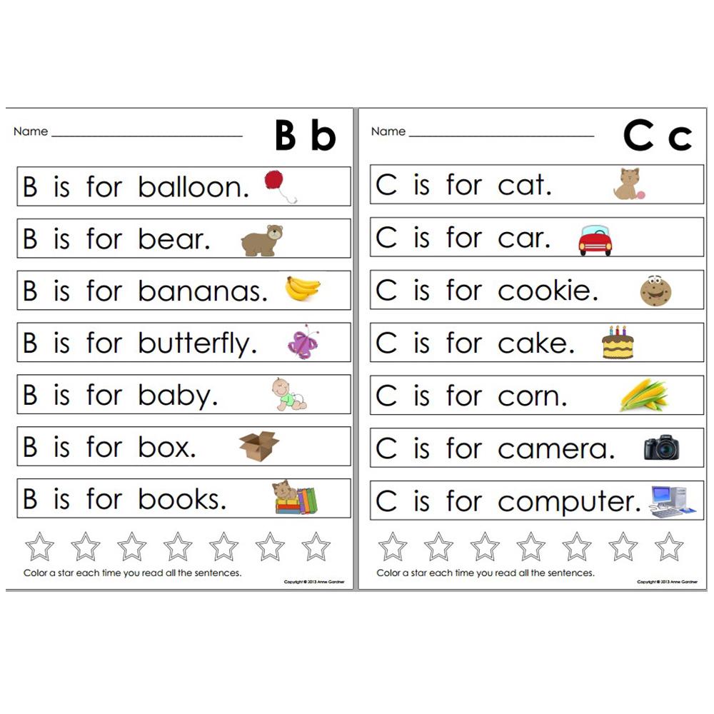 Very First Alphabet Sentences Activity Workbook Exercise Book Education ...