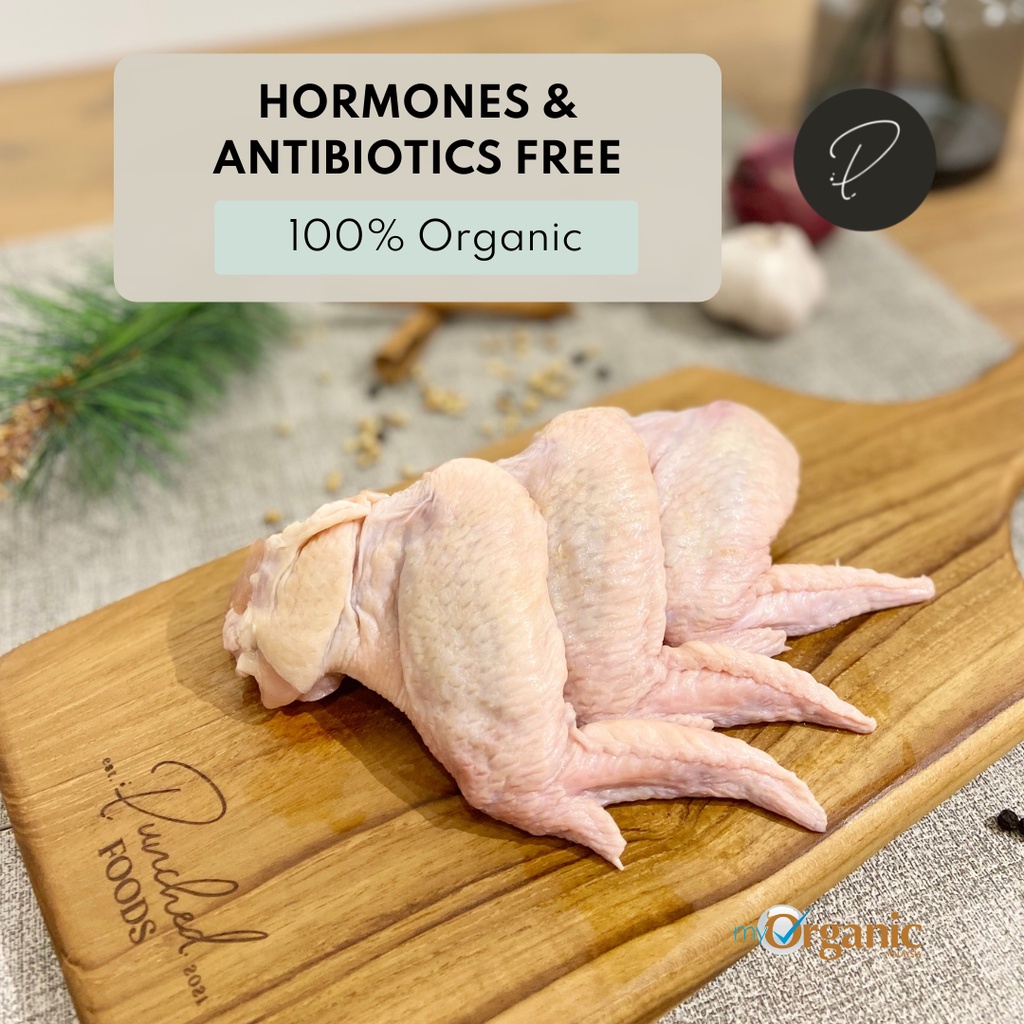 Organic Chicken Wings 250 - 350G | 3 pcs per pack (100% Hormones ...