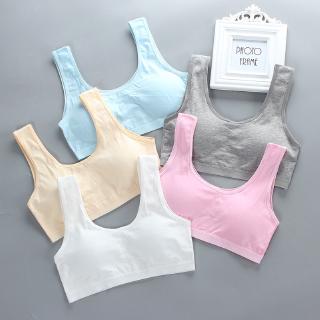 U Type Teenage Girl Training Bra Solid Color Soft Cotton Cute Bralette Underwear for Puberty Girls 8-16Y