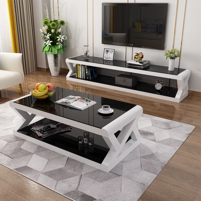 Simple Modern Coffee Table Living Room, Matching Tv Stand And Coffee Table Black