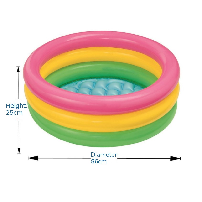 Intex Inflable Baby Pool 2225cm High Fits Indoors Easy to inflate For Toddlers