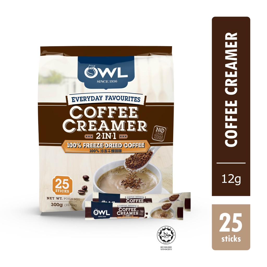 Owl Everyday Favourites 2In1 Coffee With Creamer,25 Sachets X 12G