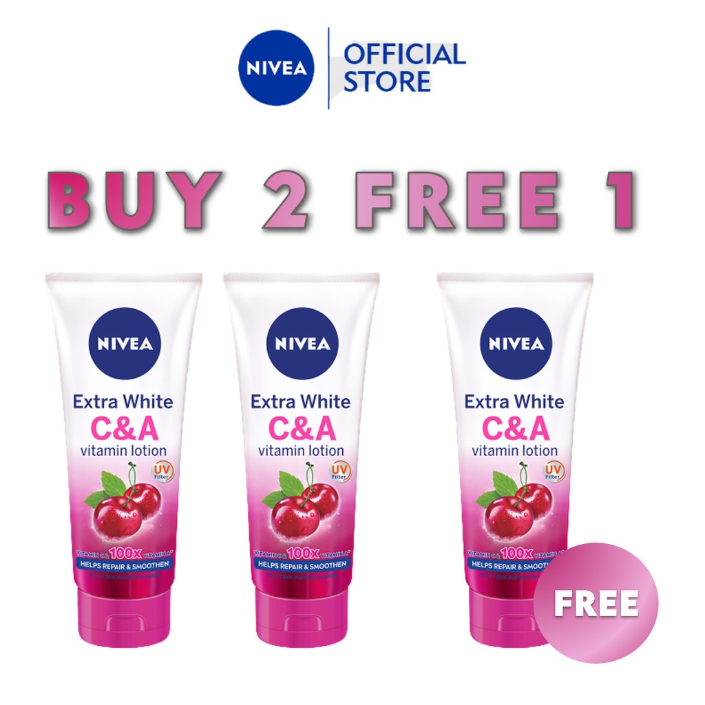 [Buy 2 Free 1] NIVEA Body Extra White C&A Vitamin Lotion / Body Moisturizer / Hand Cream