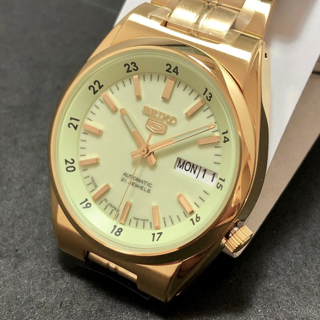 seiko 5 automatic 21 jewels 7s26 gold