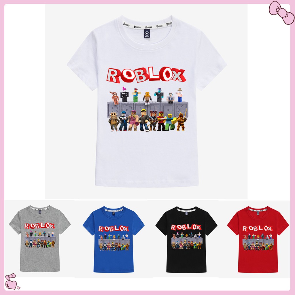 Roblox Kids Boys Short Sleeve T Shirt Cartoon Summer Printed Tee Shirts Cotton Baby Children Casual Tops Shopee Singapore - nice t shirt gamer girl2019 roblox