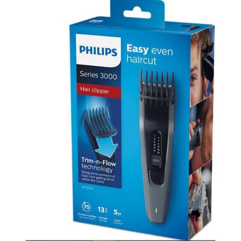 Philips Cordless Hair Clipper HC3520 Black Grey | Shopee Singapore