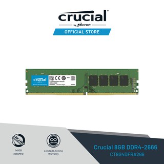 Crucial 8GB DDR4 -2666MHz CL19 1.2V Non-ECC DIMM Desktop Memory - CT8G4DFRA266