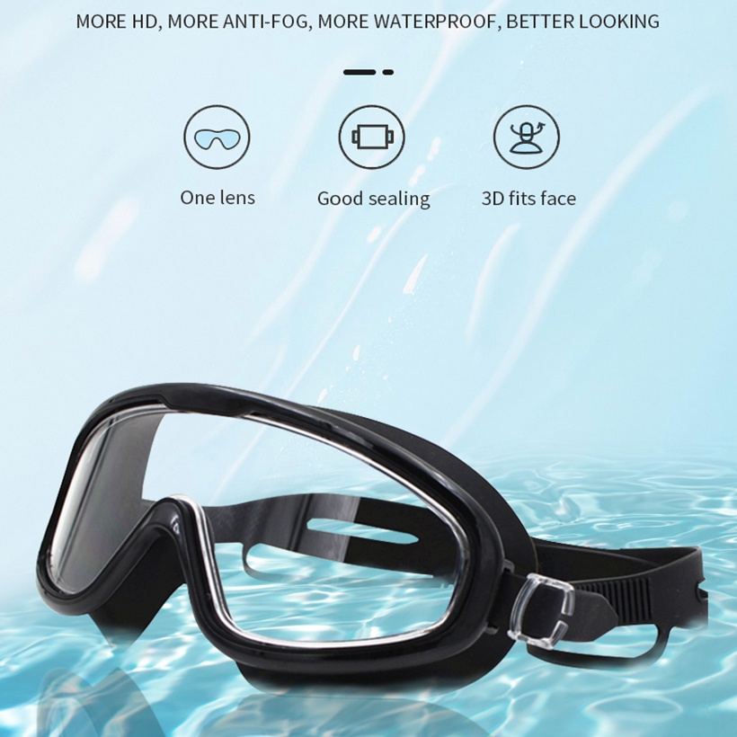 Big Frame Professional Swimming Waterproof Soft Silicone Swim Eyewear ...