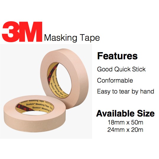 3M (6rolls) Masking Tape / Painters Tape / Paper Tape / Paint Tape