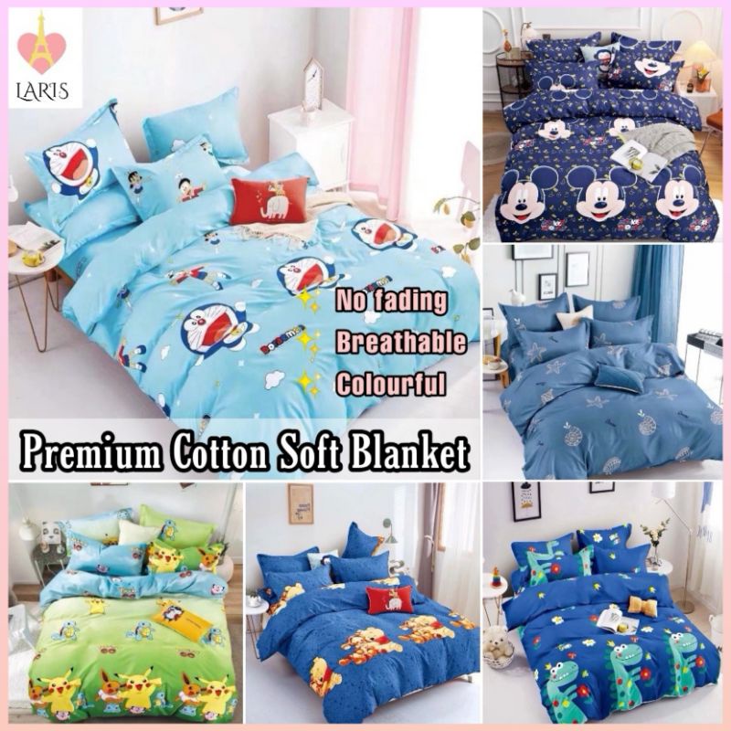 Shop Malaysia Premium Cotton Blanket Soft Quilt Single Queen Selimut Cartoon Berkualiti Shopee Singapore
