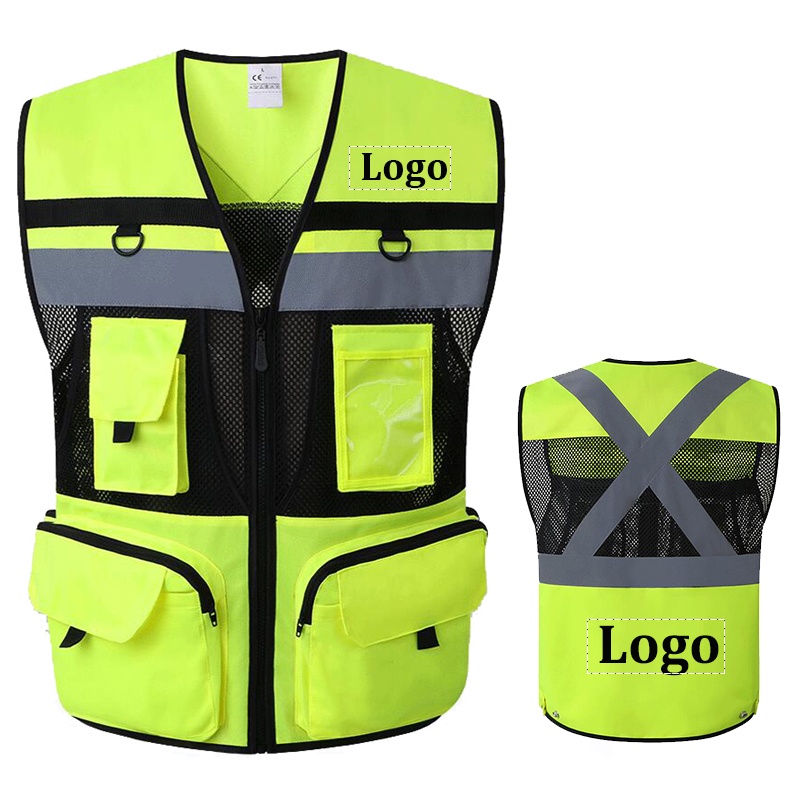Safety Vest With Logo Customized Hi Vis ANSI Reflective Safety Vest