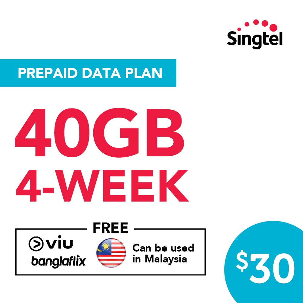 Singtel 30 Data Package Top Up Telco Topup Mobile Topup Eload话费充值 电话充值 手机充值 Shopee Singapore