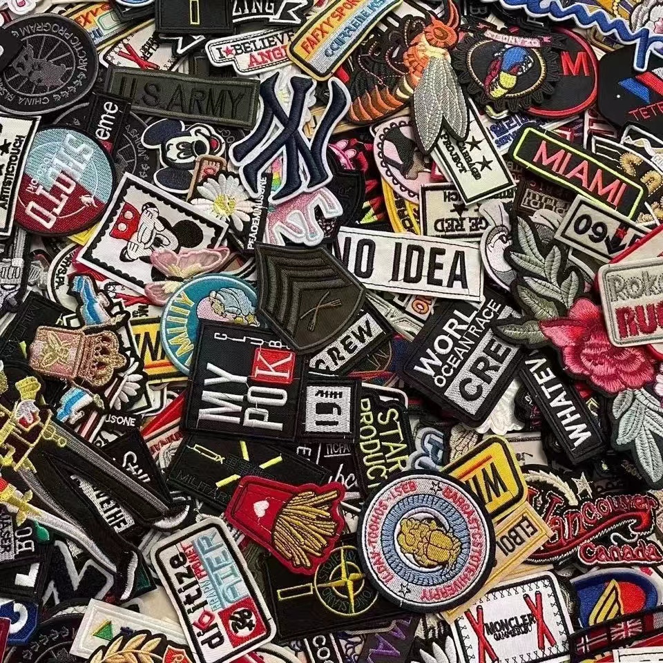 Random 50 pieces 30 pieces Clothing Embroidery Patches Iron on Badges  Hippie Stripes Jacket Jeans T-Shirt DIY Cloth Stickers | Shopee Singapore