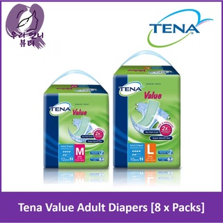 [8 x Packs] Tena Value Adult Diapers