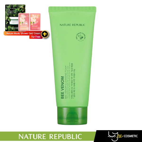 2020 New Nature Republic Bee Venom Cleansing Foam 150ml Face Cleanser Acne Cleanser Shipping From Korea Shopee Singapore