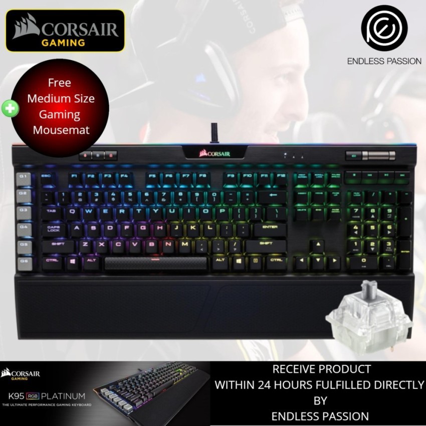 Corsair K95 Rgb Platinum Mechanical Gaming Keyboard Cherry Mx Speed Gunmetal Shopee Singapore