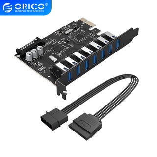 ORICO SuperSpeed USB 3.0 7 Port PCI-E Express card with a 15pin SATA Power Connector PCIE Adapt VL805 and VL812 chipsets（PVU3-7U-V1）