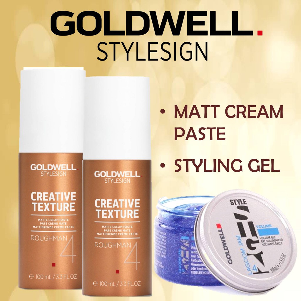 Goldwell Roughman Matte Cream Paste Lagoon Jam Pomade Clay Hair