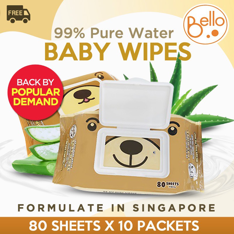 [Bello] 99.9 Pure Water Baby Wipes * Fragrance Free * Expiry 2024