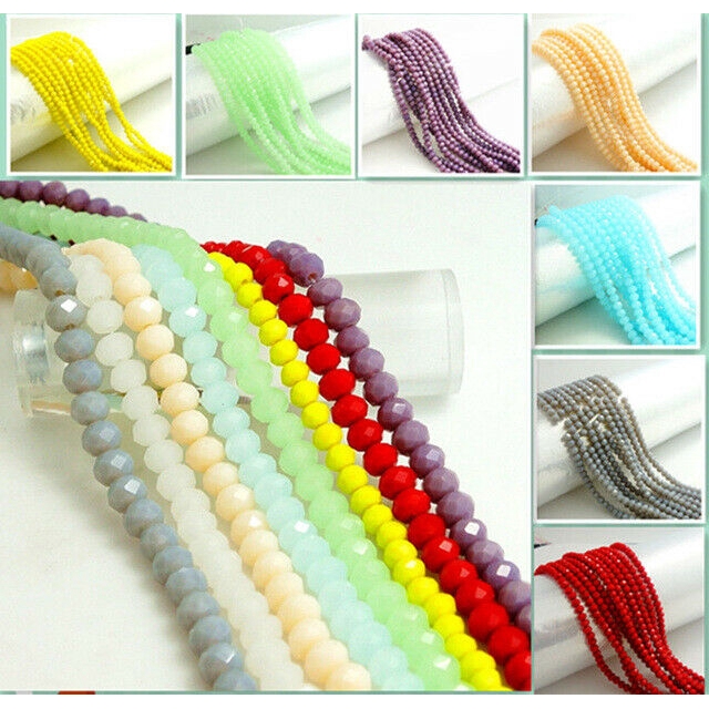 68Pcs 145Pcs Wholesale 2/3/4/6/8mm Rondelle Faceted Crystal Glass Loose Spacer Beads Jewelry DIY making