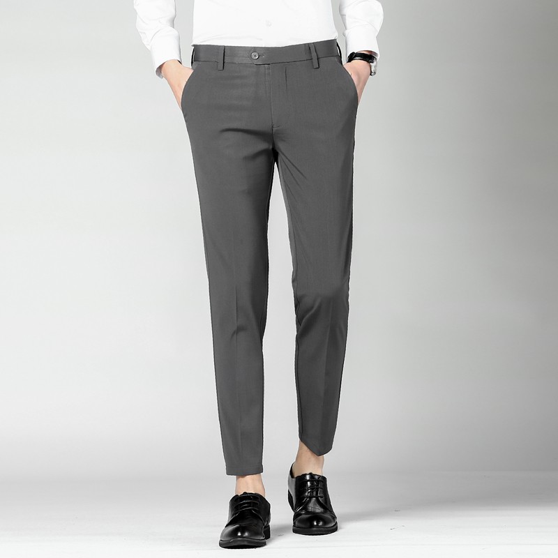 mens slim fit grey pants