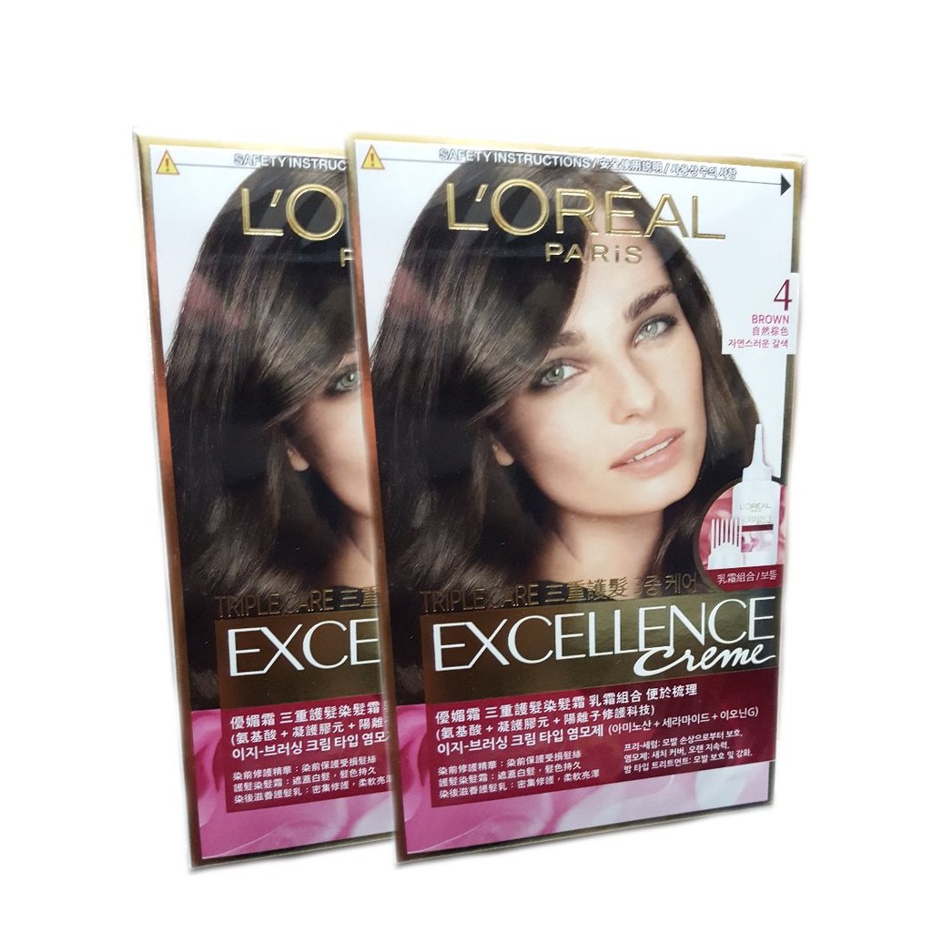 Loreal Excellence 4 Natural Brown X 2 Qty Shopee Singapore