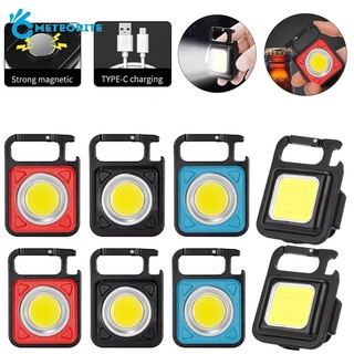 Portable Hangable LED Pocket Keychain Light/ Multifunction USB Rechargeable Corkscrew Lamp/ Outdoor Hiking Small Flashlight #0