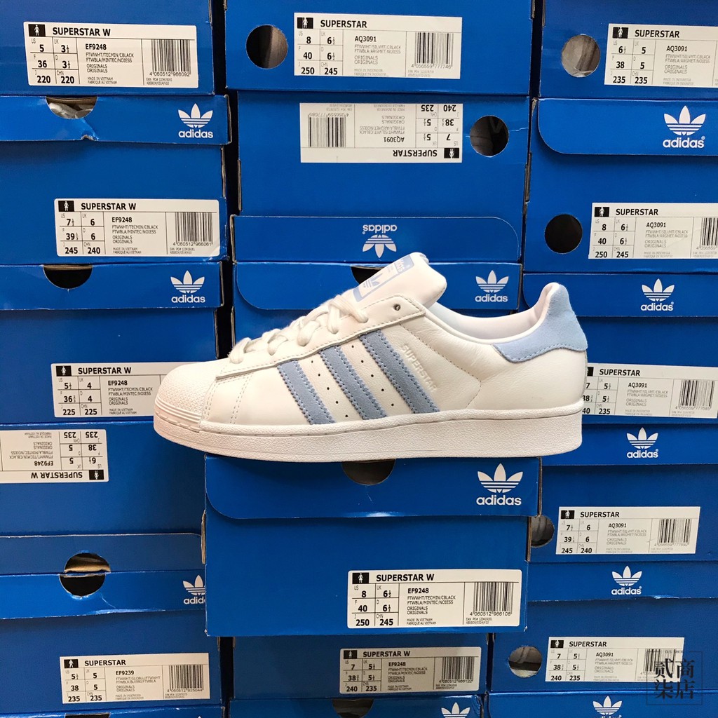 blue and white adidas sneakers