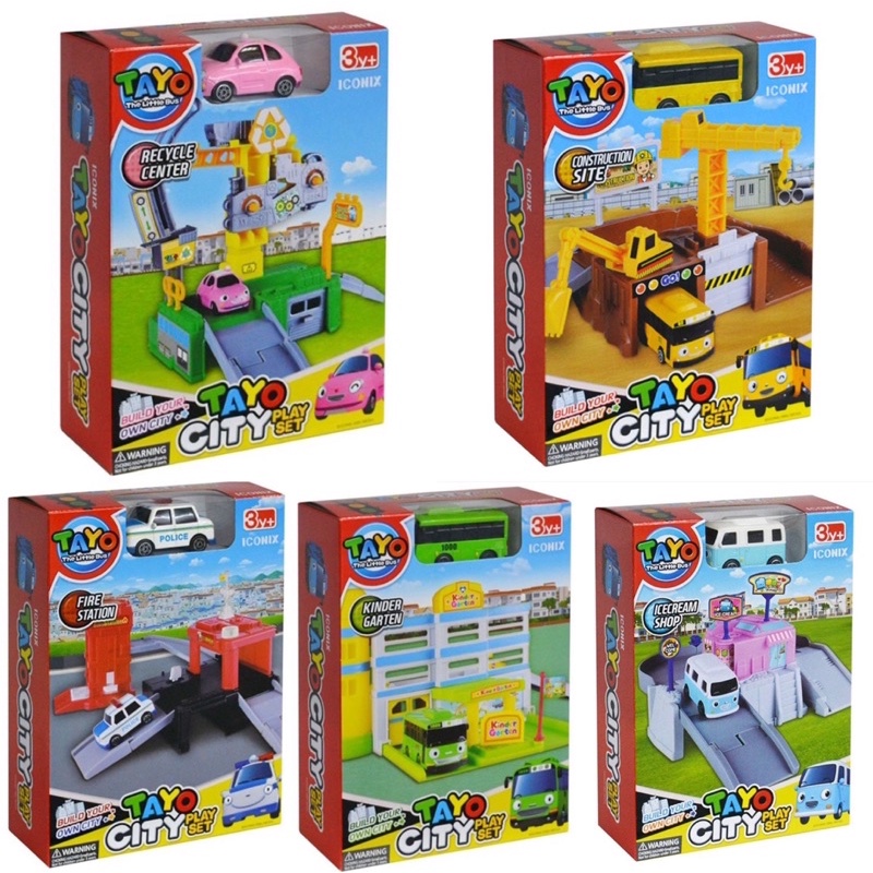 TAYO Mini World Building Site Kindergarten Ice Cream Shop Recycling