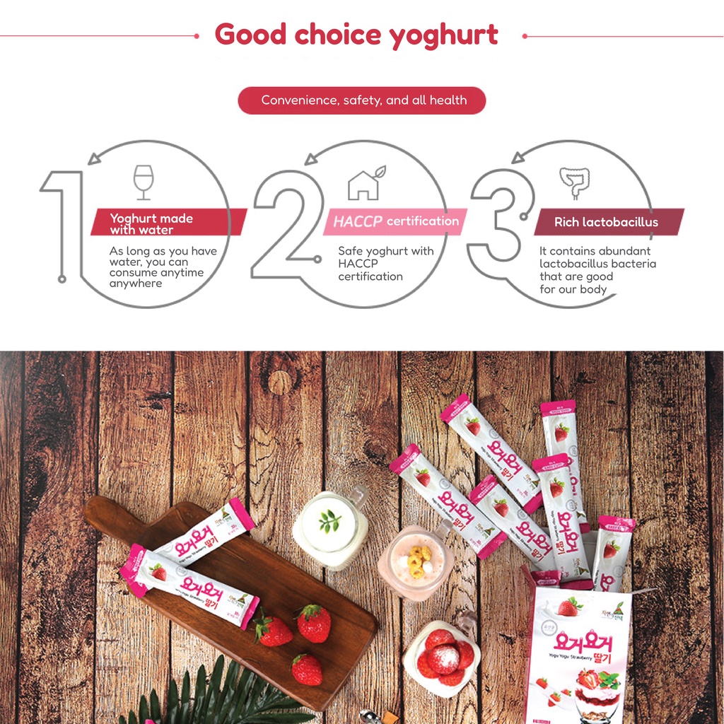 Dekorea N Choice Yogu Yogu Powder Yoghurt Strawberry Easy Convenient Delicious Healthy