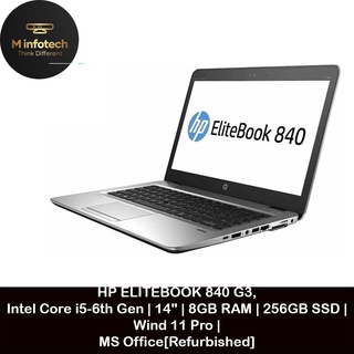HP ELITEBOOK 840 G3, Intel Core i5-6th Gen | 14”DISPLAY | 8GB RAM | 256GB SSD | Windows 11 Pro | MS Office[Refurbished]