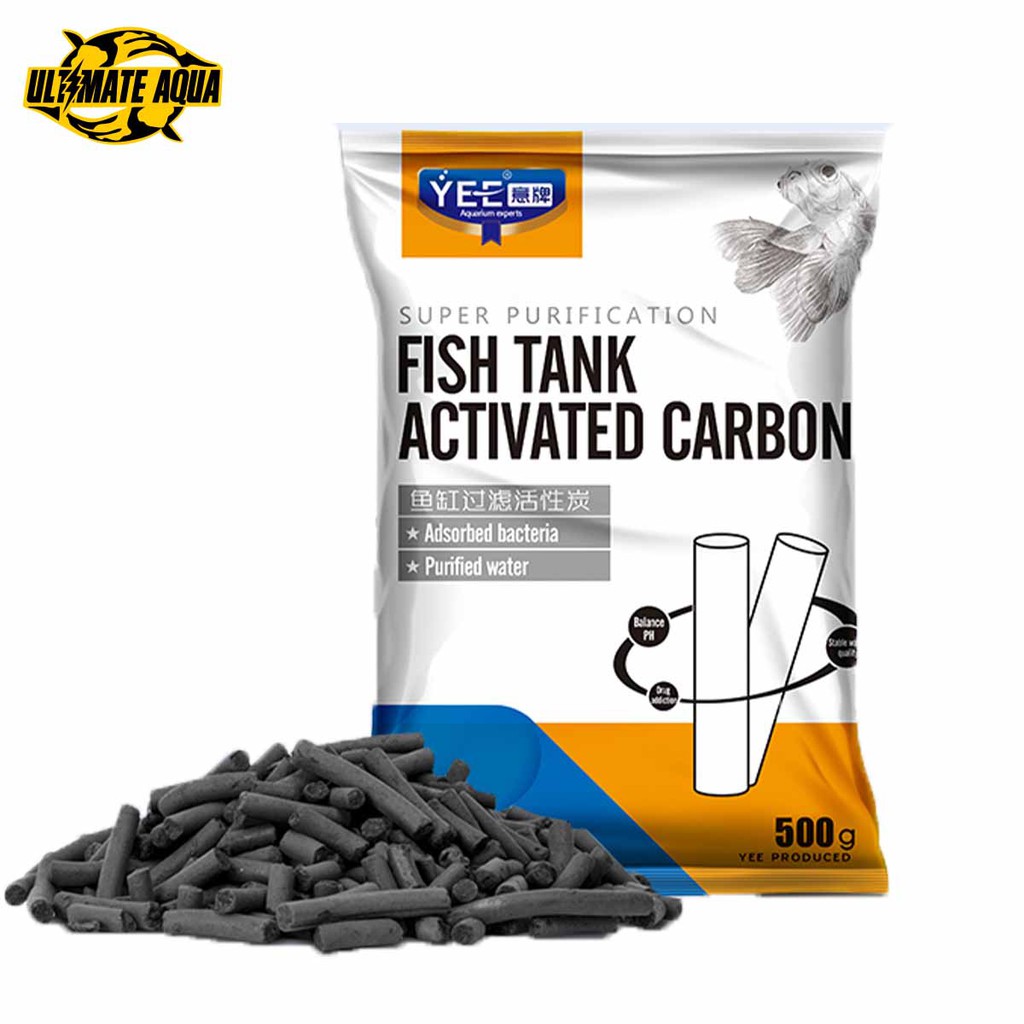 YEE Aquarium Activated Charcoal Carbon Pellets in Free Mesh Media Bag