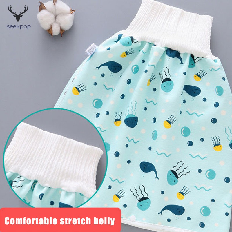 MJYT Comfy Childrens Diaper Skirt Shorts 2 in 1 Waterproof Leak-Proof Washable Baby Kid Diaper Skirt Pants 