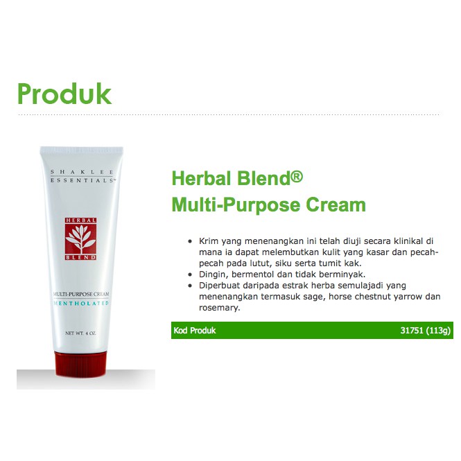 cream herbal shaklee