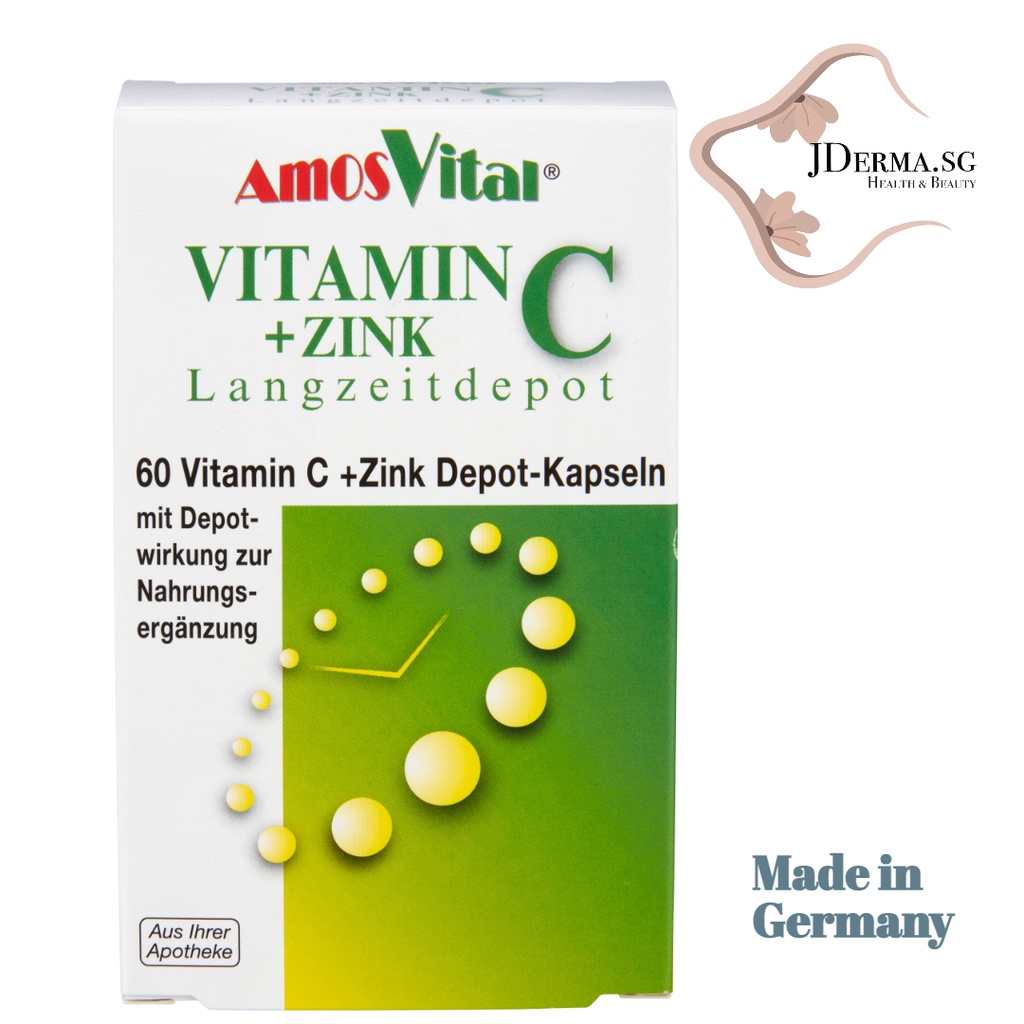 AmosVital Vitamin C + Zinc Time Release Capsules | Shopee Singapore