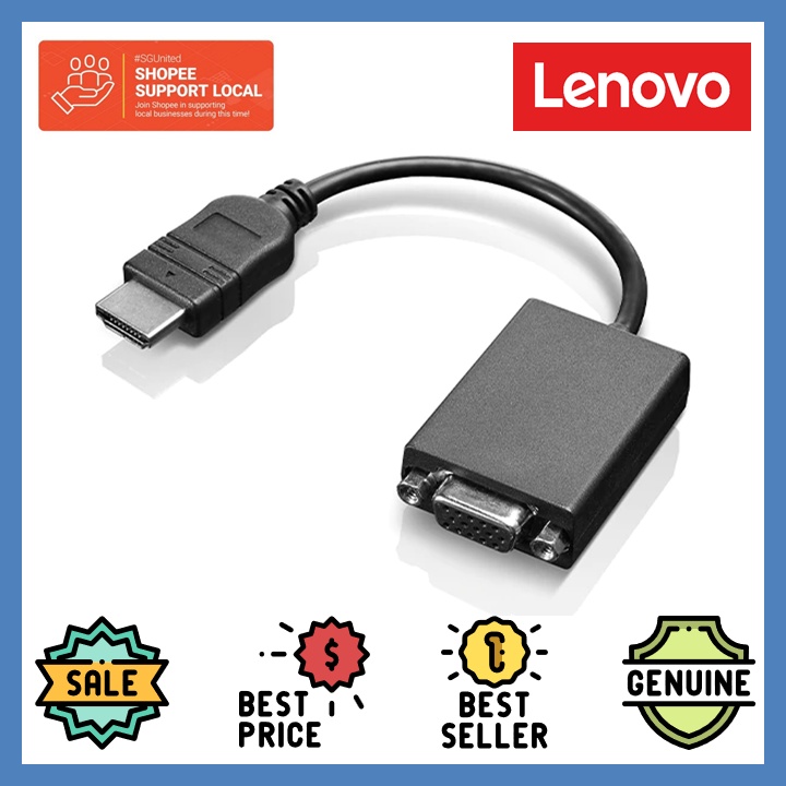 Lenovo HDMI to VGA Monitor Adapter Shopee Singapore