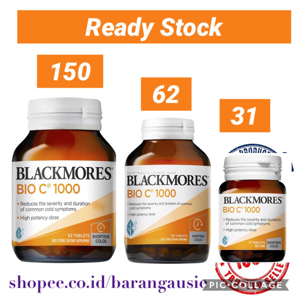 Blackmores Bio C 1000mg Contents 31 Tablets 62 Tablet 150 Tablet Vitamin C Blackmore Shopee Singapore