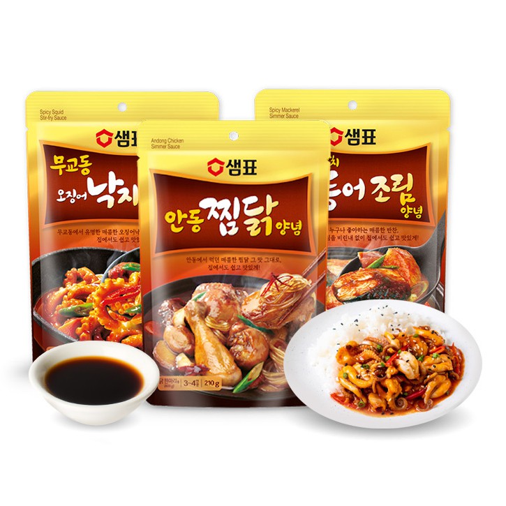 Sempio - Soy Simmer Chicken Sauce 210g / Stir-Fried Squid Octopus Sauce