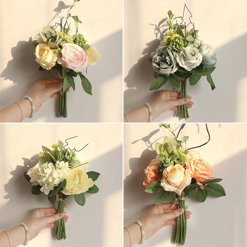 Wedding Diy Real Touch Bridal Banquet Hand Bouquet Hydrangea