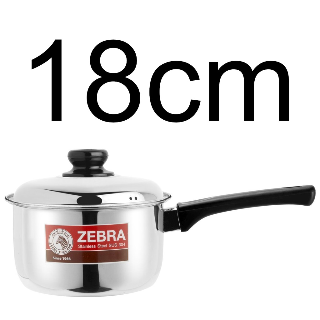 Zebra Carry Sauce Pan 14cm 16cm 18cm Stainless Steel Pot With Lid Shopee Singapore