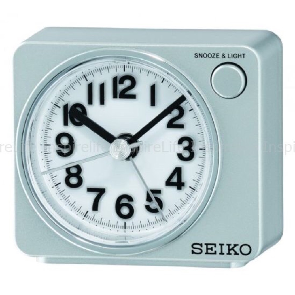 Seiko Beep Alarm Clock with Snooze White 