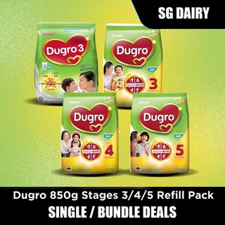 (EXP 2023)(Free gift) Dumex Dugro (Bundle of 1/3/6) Stage 3 and 4 Original Flavour  850g refill pack - Free Gifts