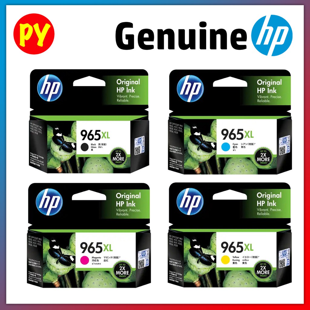 Shop Malaysia Hp 965 Xl Black Cyan Magenta Yellow Original Ink Cartridge For Hp Officejet Pro 9010 9020 All In One Printer Series Shopee Singapore