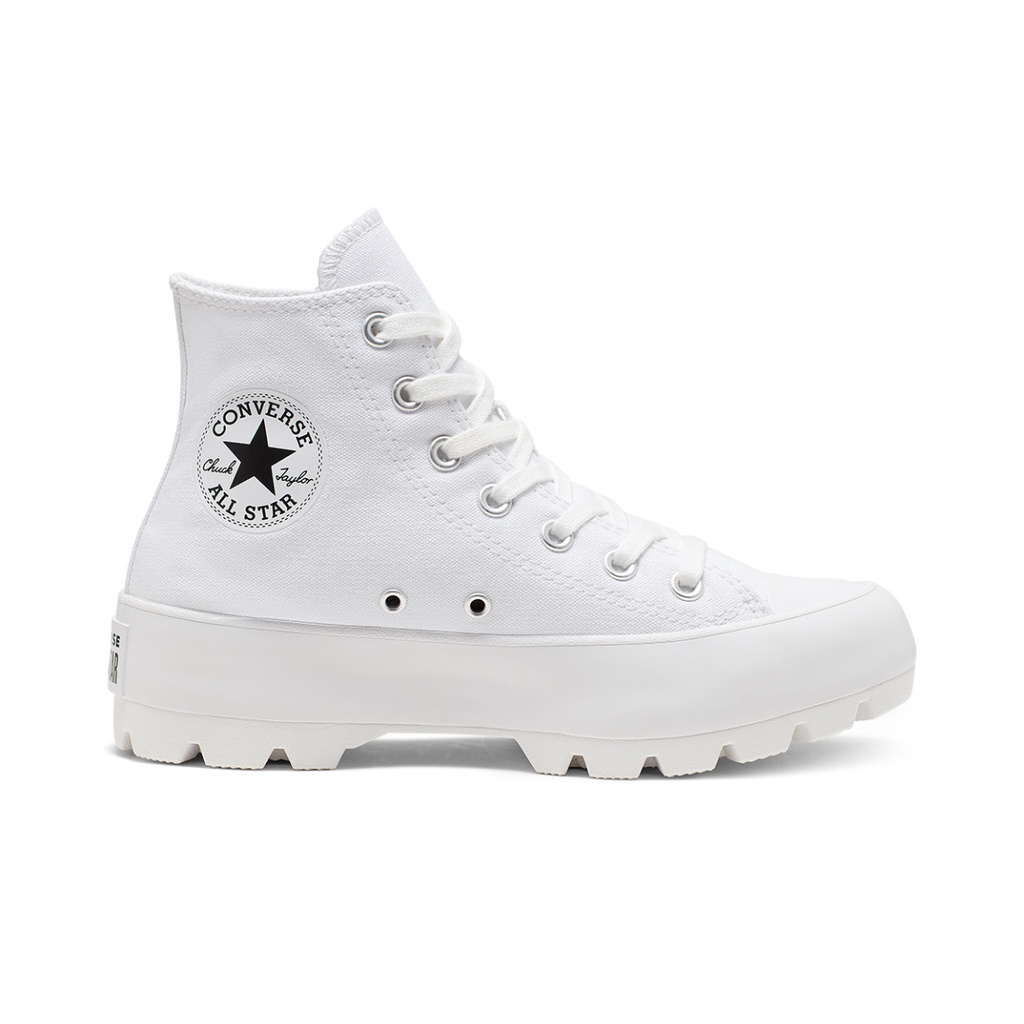 white leather lugged converse