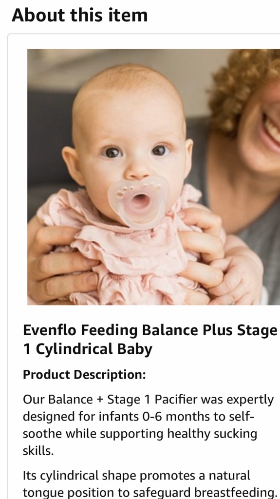 evenflo feeding balance cylindrical pacifier