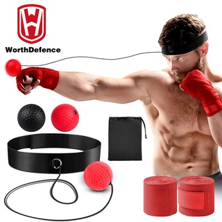 Worthdefence Kick Boxing Reflex Ball Head Band Fighting Speed Training Punch Balls Muay Tai MMA Exercise Equipment Accessories